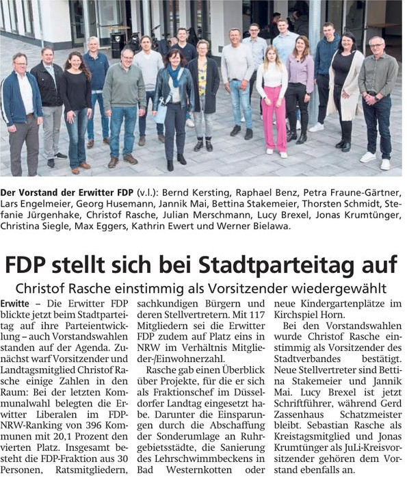 FDP stellt sich bei Stadtparteitag auf