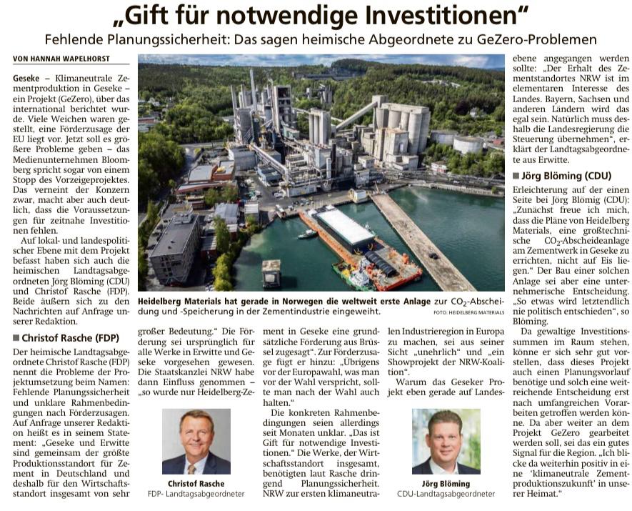 Der Artikel im Patriot am 30.07.