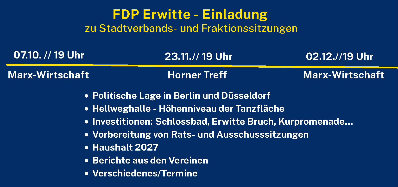 Stadtverbands- und Fraktionssitzungen